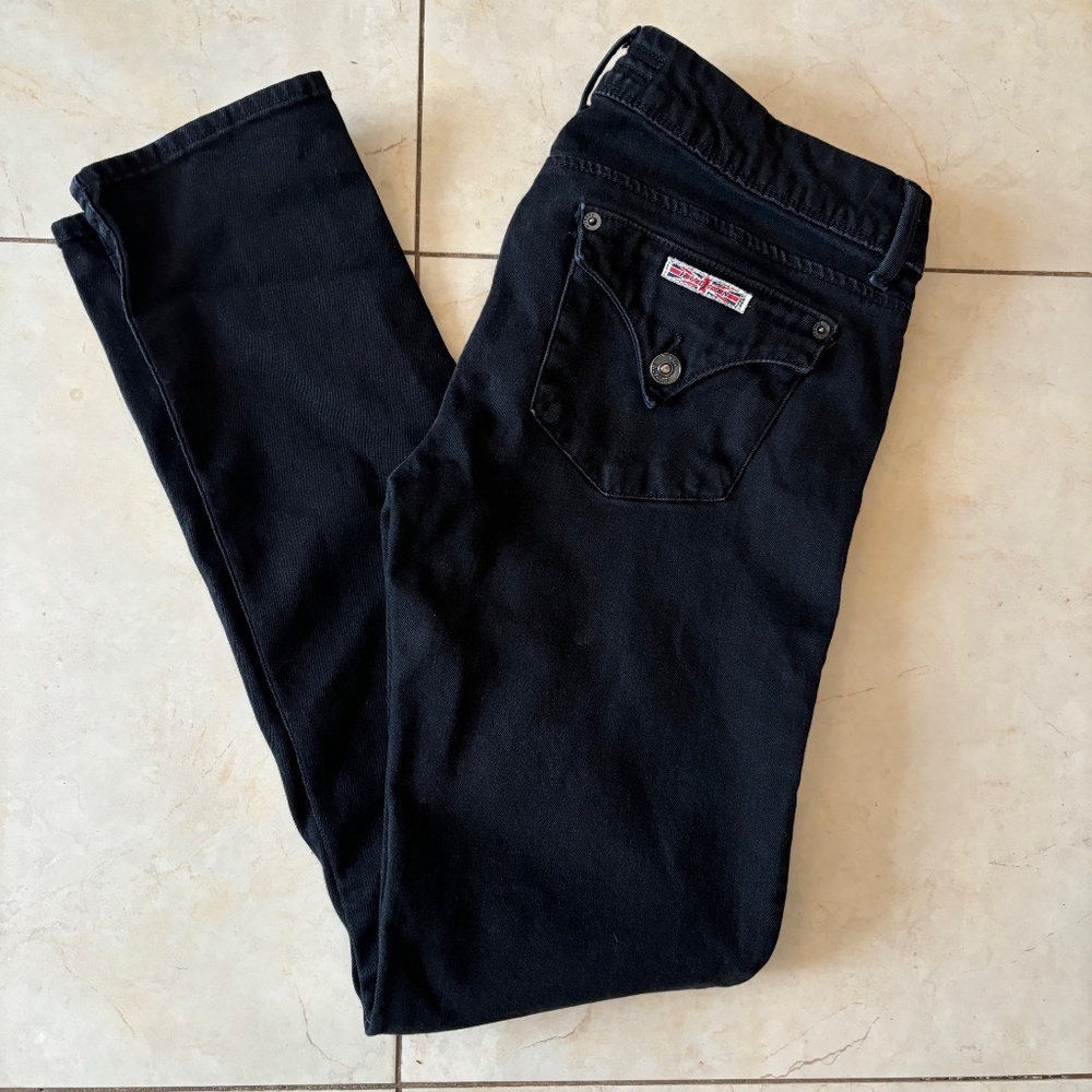 Women's Hudson Skinny-Straight Jeans in Solid Black Wash